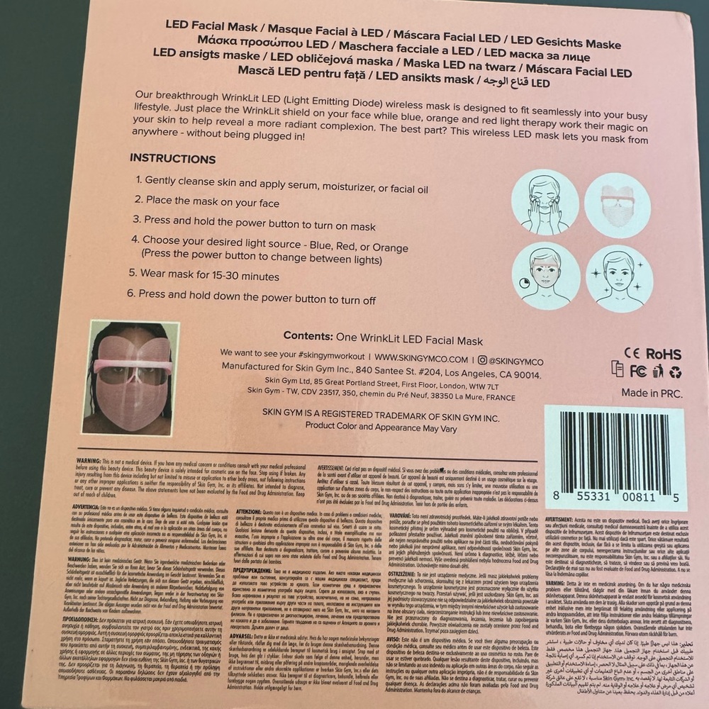 Pink WrinkLit LED Mask - Picture 3 of 4